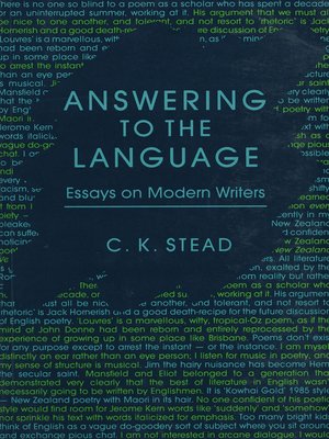 cover image of Answering to the Language